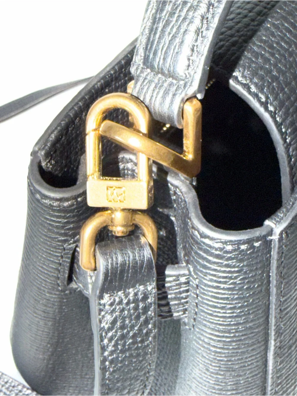 Parisa Wang Madison Top Handle Bag - Black Leather Satchel Gold Hardware